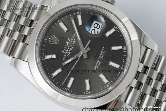 0419 OdorResistant DateJust 41 SS Polished Bezel KING 1:1 Best Edition 904L Steel Gray Stick Dial on Jubilee Bracelet VR 2207